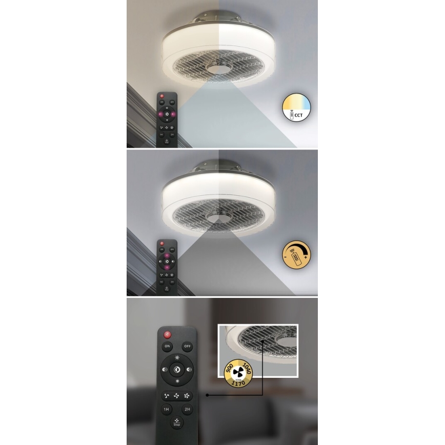 Rabalux - Plafón LED Regulable con ventilador LED/30W/230V + CR 3000-6000K