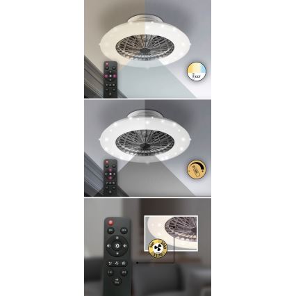 Rabalux - Plafón LED regulable con ventilador LED/30W/230V 3000-6500K + mando a distancia