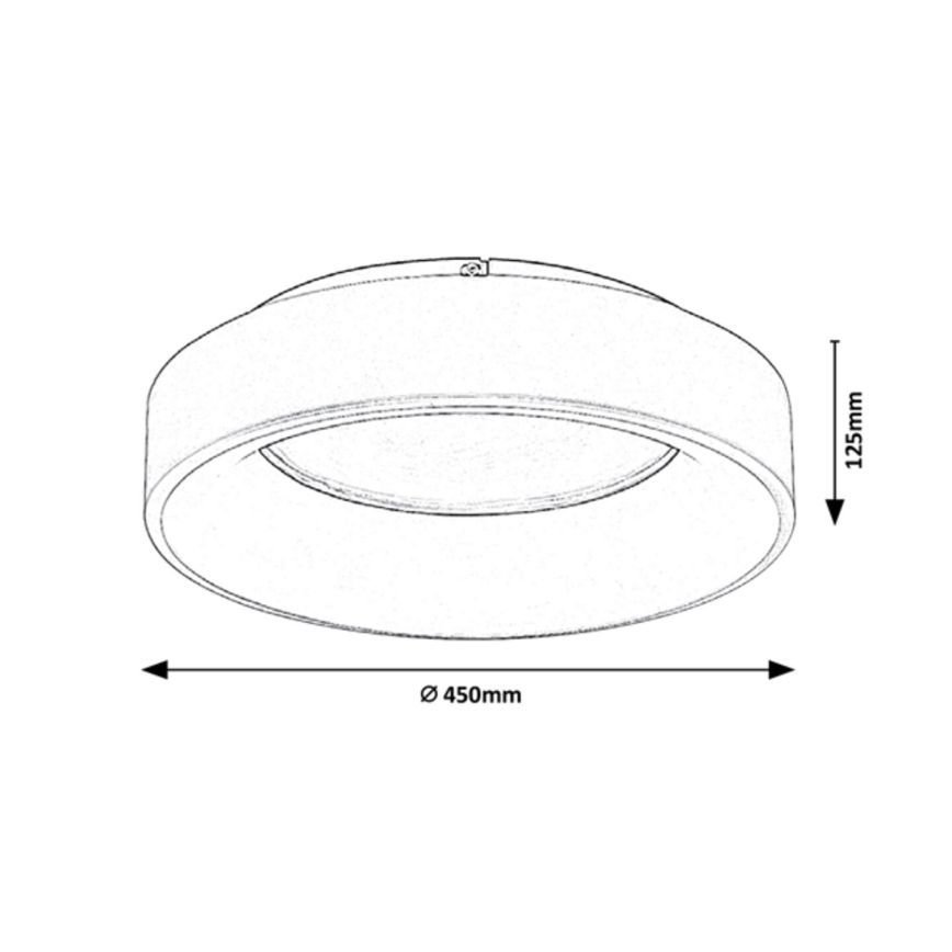 Rabalux - Plafón LED regulable LED/24W/230V redondeado 3000-6000K diá. 45 cm + control remoto