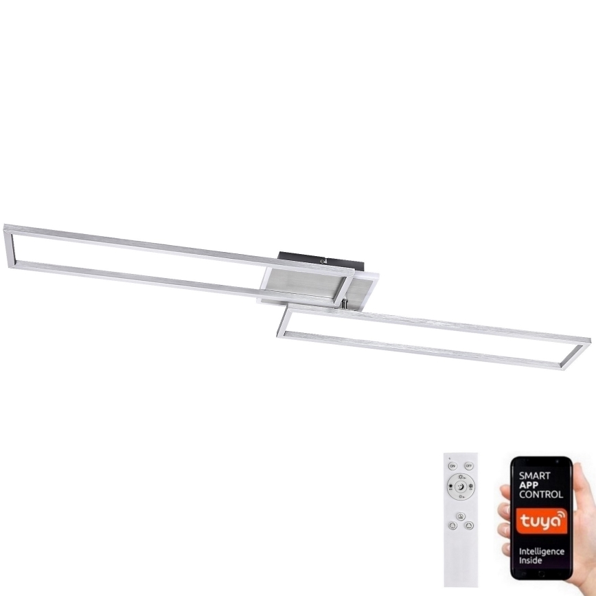 Rabalux - Plafón LED regulable LED/40W/230V 2700-6500K Wi-Fi Tuya cromo mate + control remoto 25x110 cm