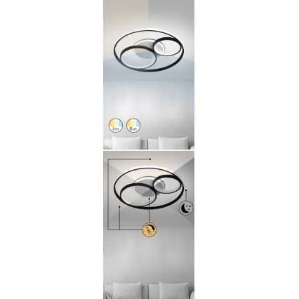 Rabalux - Plafón LED regulable LED/50W/230V 3000-6000K diá. 53 cm + control remoto