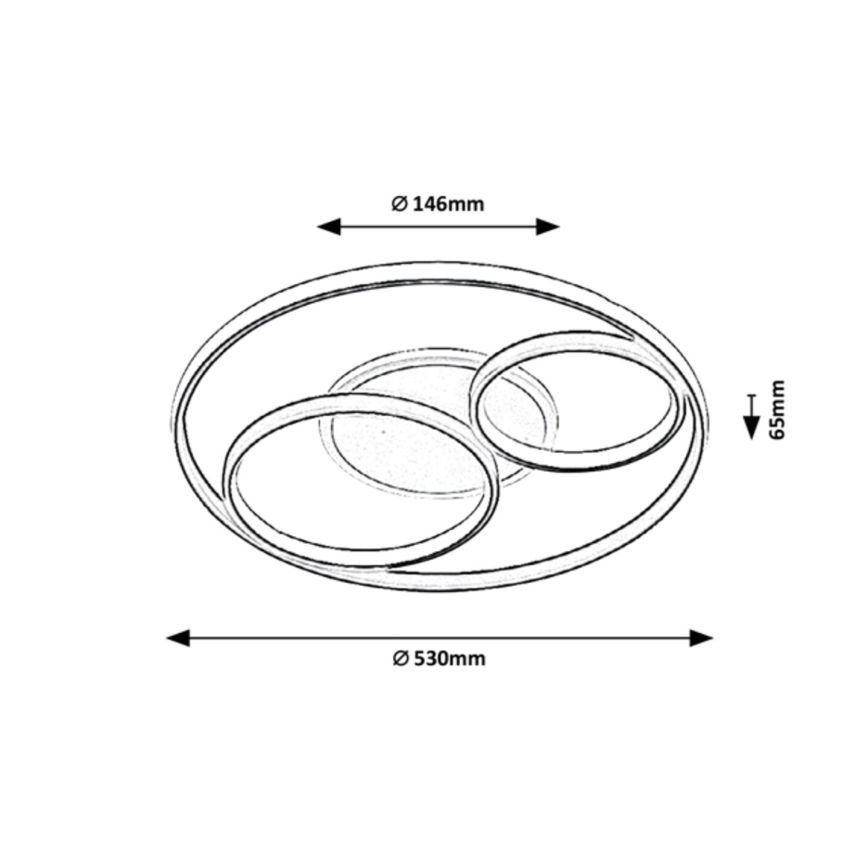 Rabalux - Plafón LED regulable LED/50W/230V 3000-6000K diá. 53 cm + control remoto
