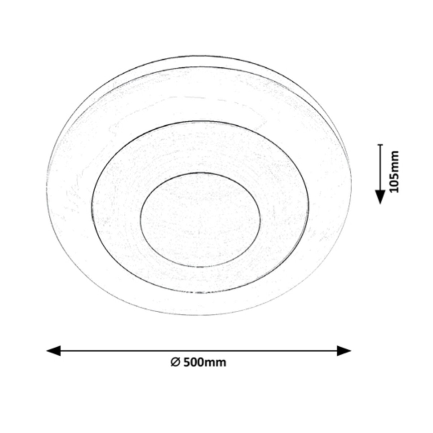Rabalux - Plafón LED RGB regulable LED/40W/230V 3000-6000K diá. 50 cm + control remoto