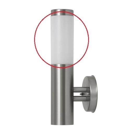 Rabalux - Vidrio de recambio para luz exterior INOX TORCH E27 blanco
