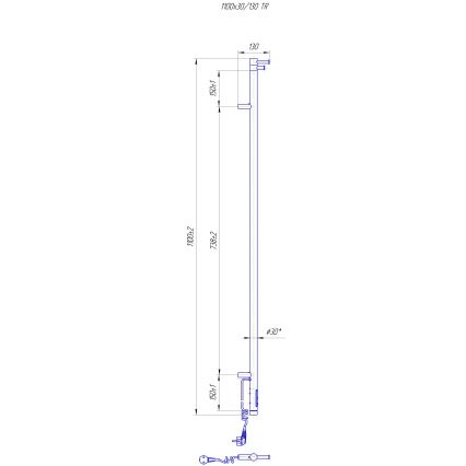 Radiador de baño RAY 25W/230V 110x30 cm IP44 acero inoxidable/blanco