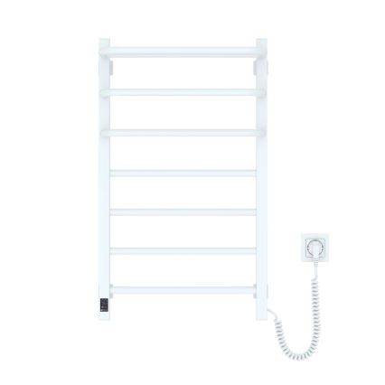 Radiador eléctrico de baño con termostato FORTIS 350W/230V 80,6 cm IP44 blanco, con conexión a la derecha