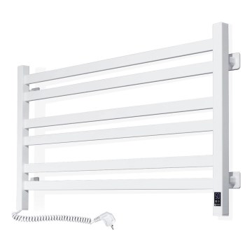 Radiador toallero de baño con termostato AVANGARD 300W/230V, 50,6 cm, IP44, blanco, izquierdo, de perfil cuadrado