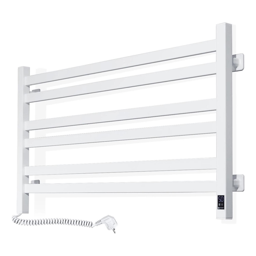 Radiador toallero de baño con termostato AVANGARD 300W/230V, 50,6 cm, IP44, blanco, izquierdo, de perfil cuadrado