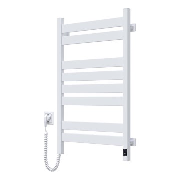 Radiador toallero de baño con termostato LARGO 432W/230V 80,6 cm IP44 blanco, con conexión a la izquierda, rectangular