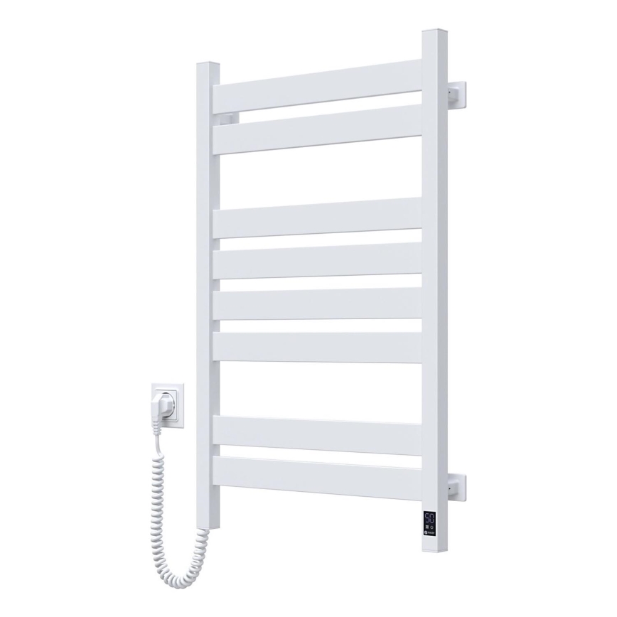 Radiador toallero de baño con termostato LARGO 432W/230V 80,6 cm IP44 blanco, con conexión a la izquierda, rectangular