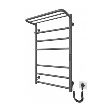 Radiador toallero de baño HOME 95W/230V 77x53 cm inox/antracita conexión derecha