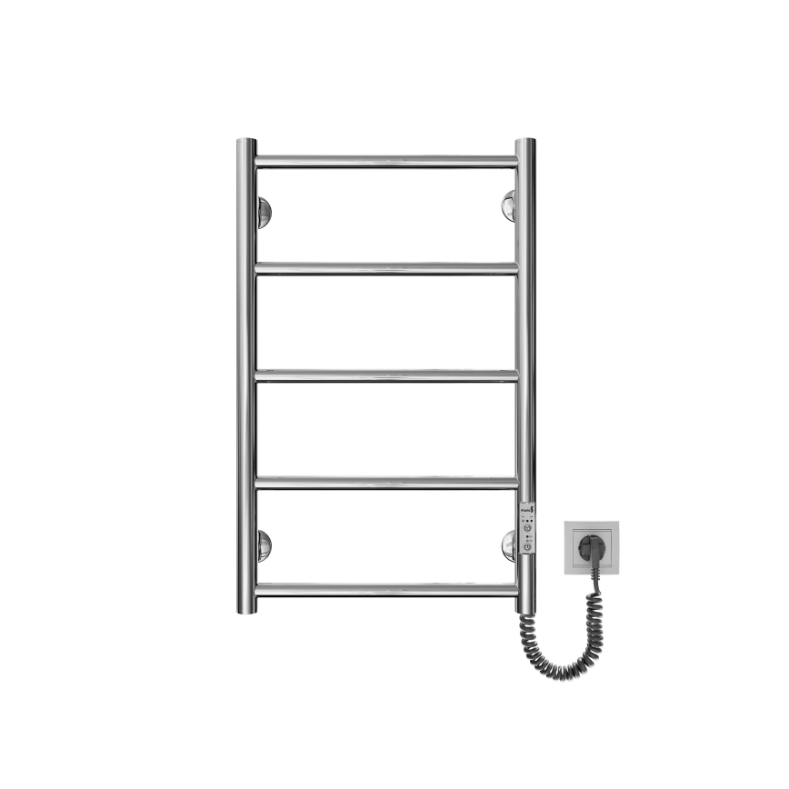 Radiador toallero de escalera para baño CLASSIC 65W/230V 66x42 cm acero inoxidable/cromo brillante, lado derecho