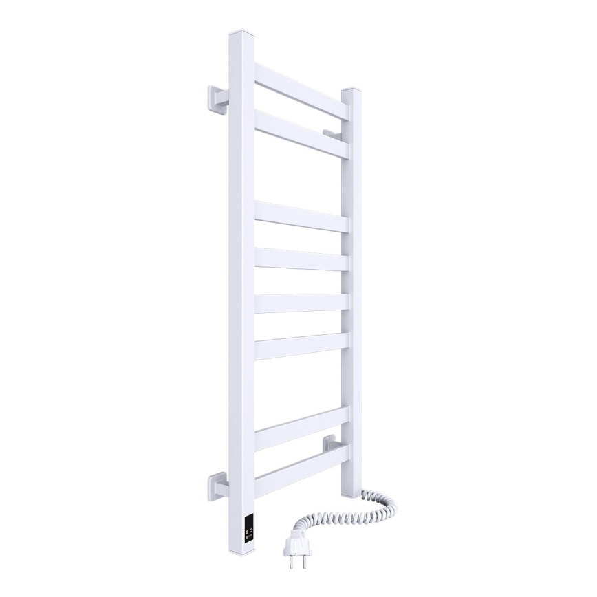 Radiador toallero para baño AVANGARD con termostato 251W/230V, 80,6 cm, IP44, blanco, conexión derecha, diseño cuadrado