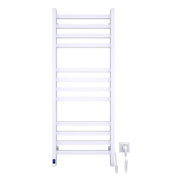 Radiador toallero de escalera para baño con termostato AVANGARD 459W/230V 120,6cm IP44, blanco, conexión derecha, perfil cuadrado