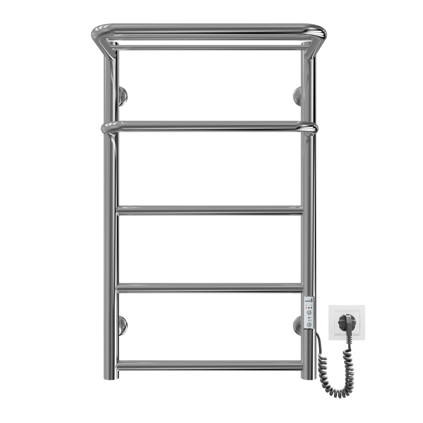 Radiador toallero de escalera para baño HOTEL 75W/230V 65x43 cm acero inoxidable/cromado, conexión derecha