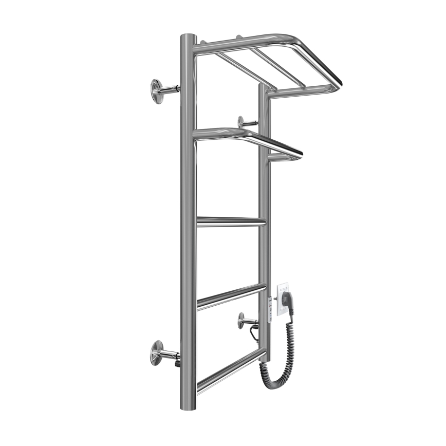 Radiador toallero de escalera para baño HOTEL 75W/230V 65x43 cm acero inoxidable/cromado, conexión derecha