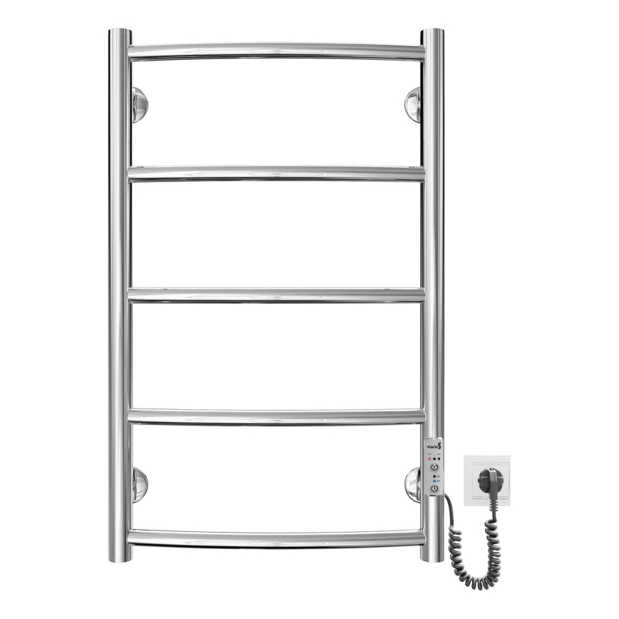 Radiador toallero eléctrico con forma de escalera CLASSIC 60W/230V 66x43 cm acero inoxidable/cromo brillante derecho