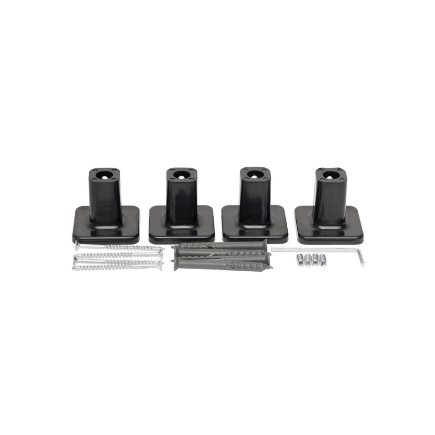 Radiador toallero para baño con termostato AVANGARD 459W/230V 120,6 cm IP44 negro, conexión izquierda, perfil cuadrado