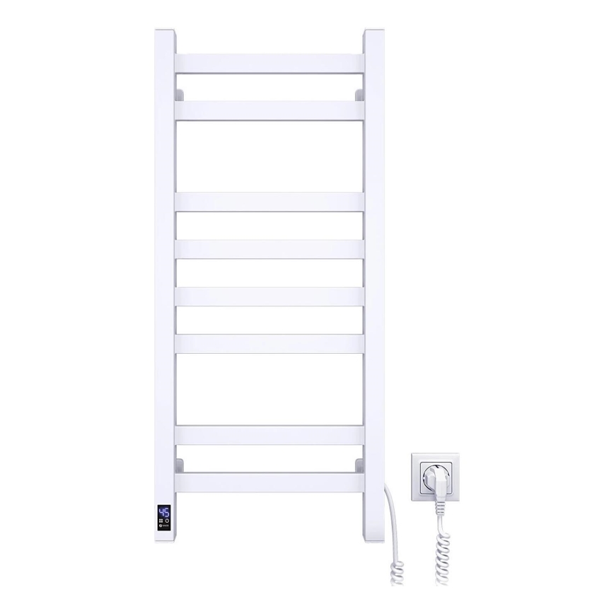 Radiador toallero para baño AVANGARD con termostato 251W/230V, 80,6 cm, IP44, blanco, conexión derecha, diseño cuadrado