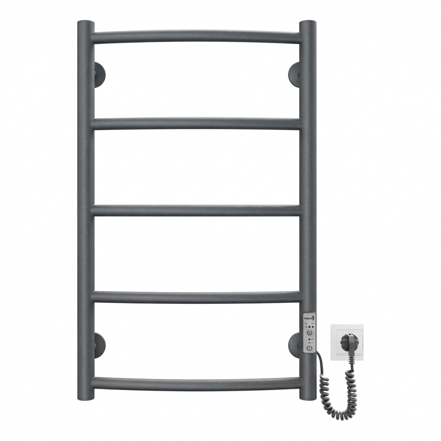 Radiador toallero para baño CLASSIC 65W/230V 66x42 cm acero inoxidable/antracita lado derecho