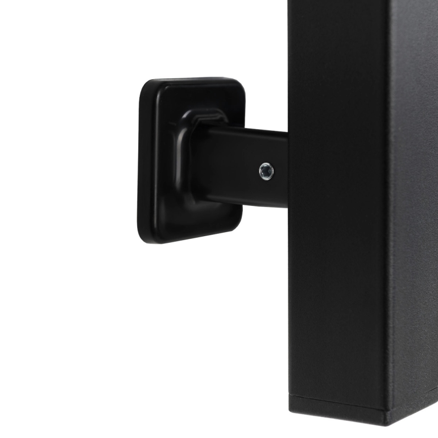 Radiador toallero en escalera para baño AVANGARD con termostato 459W/230V 120,6 cm IP44 negro, con conexión derecha, de perfil cuadrado