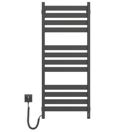 Radiador toallero para baño con termostato LARGO 541 W/230 V 120,6 cm IP44 negro izquierdo de perfil cuadrado