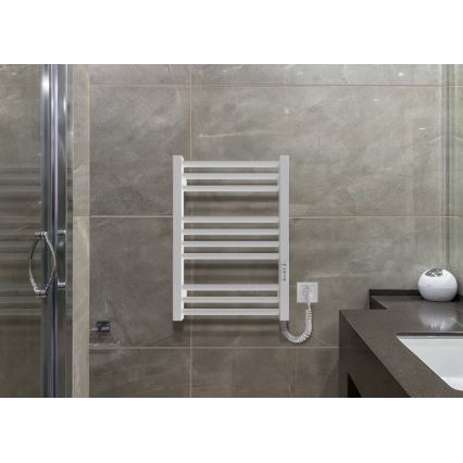 Radiador toallero para baño HF DERBY 100W/230V 57x43 cm, blanco, lado derecho