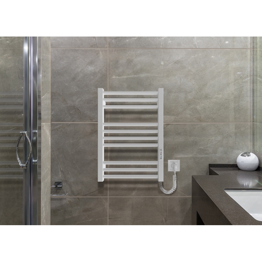Radiador toallero para baño HF DERBY 100W/230V 57x43 cm, blanco, lado derecho