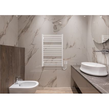 Radiador toallero para baño HF DERBY 170W/230V 77x53 cm blanco, conexión derecha