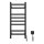 Radiador toallero tipo escalera para baño con termostato AVANGARD 251W/230V 80,6cm IP44, negro, lado derecho, de perfil cuadrado