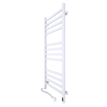 Radiador toallero para baño AVANGARD con termostato 459W/230V 120,6 cm IP44 blanco, lado izquierdo, de perfil cuadrado
