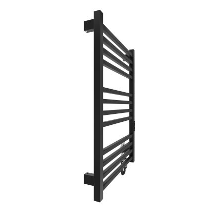 Radiador toallero tipo escalera para baño HF LONDON 165W/230V 77x53 cm, negro, lado derecho