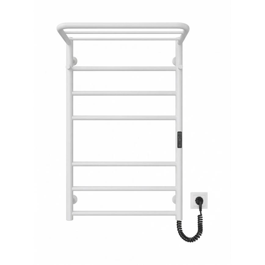Radiador toallero tipo escalera para baño HOME 95 W/230 V 77 x 53 cm acero inoxidable/blanco, conexión derecha
