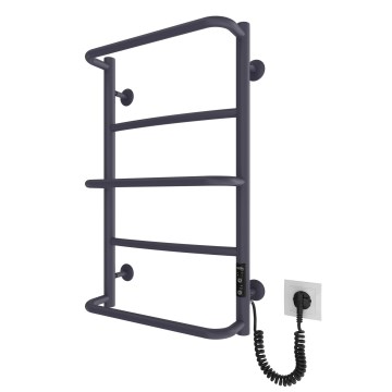 Radiador toallero tipo escalera para baño LUX 65W/230V 66x42 cm acero inoxidable/antracita lado derecho