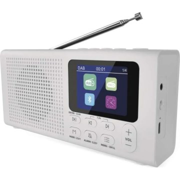 Radio DAB DAB+ FM 3W/5V/4xAA blanco