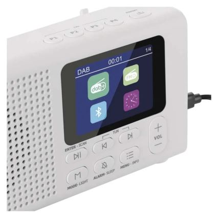 Radio DAB DAB+ FM 3W/5V/4xAA blanco