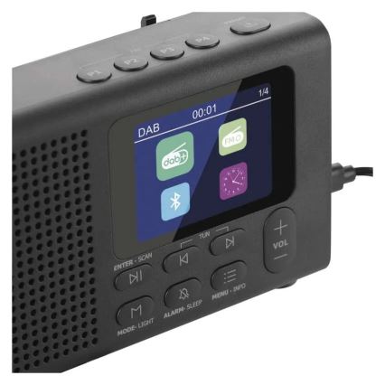 Radio DAB DAB+ FM 3W/5V/4xAA negro