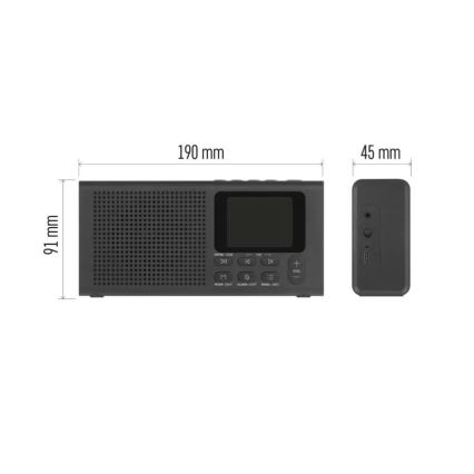 Radio DAB DAB+ FM 3W/5V/4xAA negro