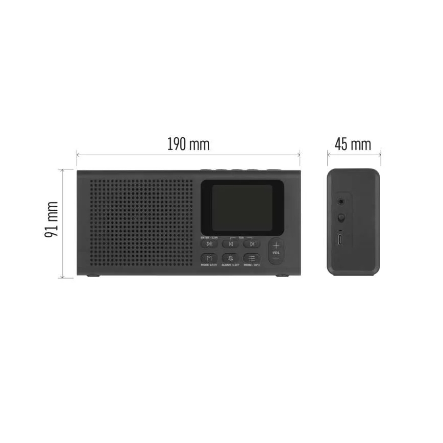 Radio DAB DAB+ FM 3W/5V/4xAA negro