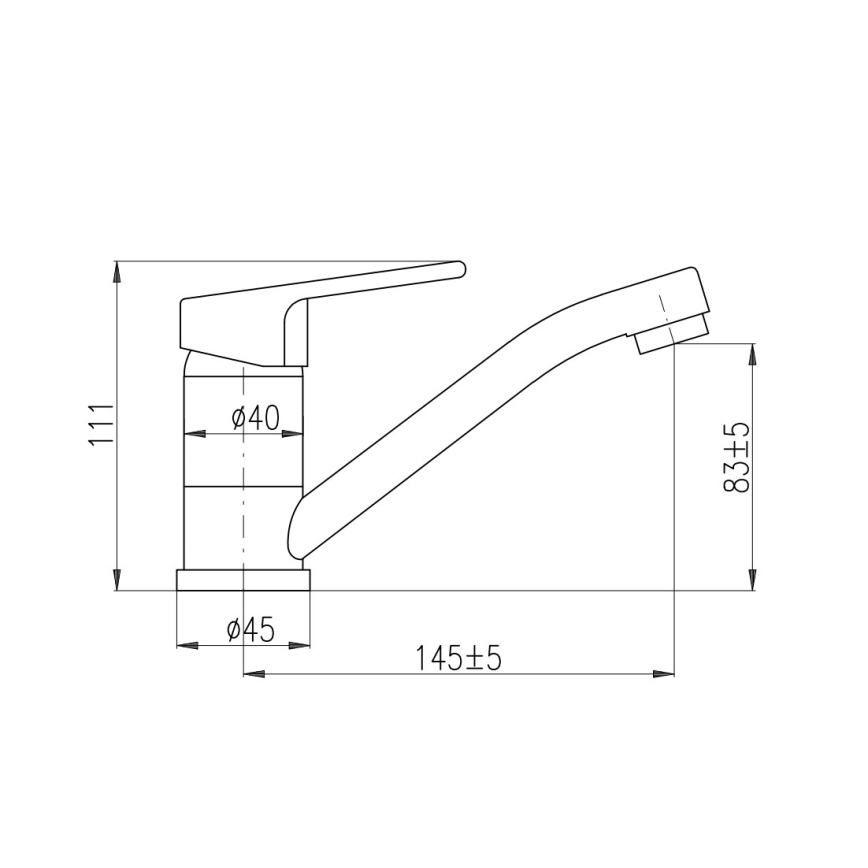 RAV Slezák CO115.0 - Grifo para lavabo COLORADO de 11 cm en cromo brillante