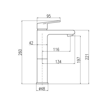 RAV Slezák CO130.0 - Grifo para lavabo COLORADO 26 cm cromo brillante