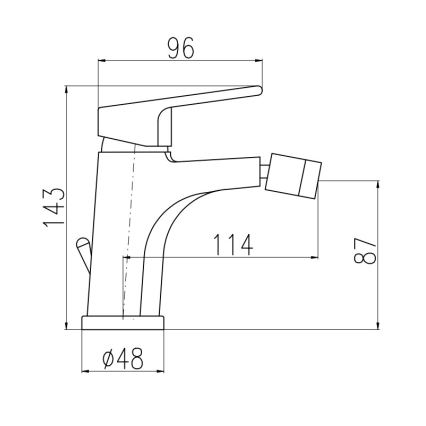 RAV Slezák CO145.0 - Grifo de bidé + válvula de desagüe COLORADO 14,3 cm cromo brillante