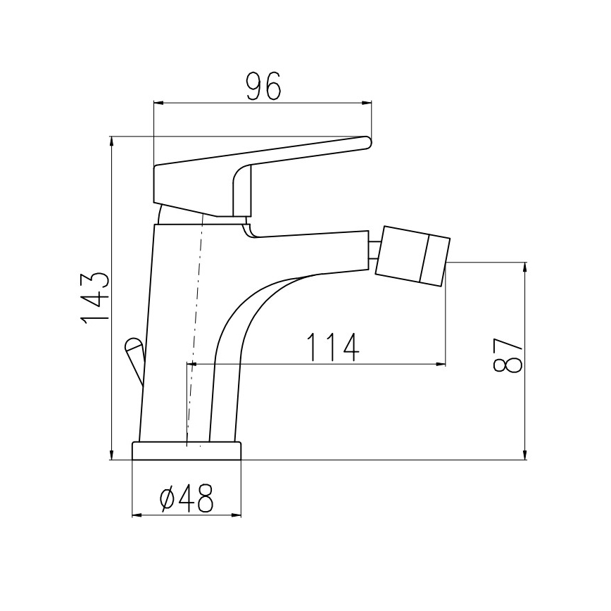 RAV Slezák CO145.0 - Grifo de bidé + válvula de desagüe COLORADO 14,3 cm cromo brillante