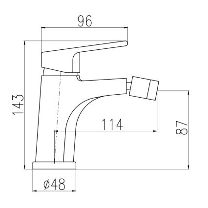 RAV Slezák CO145.0KCMATZ - Grifo monomando para bidé con válvula de desagüe COLORADO 14,3 cm negro/dorado