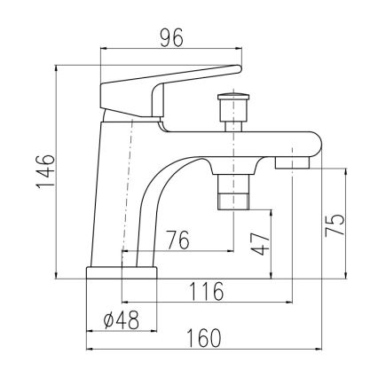 RAV Slezák CO148.0 - Grifo de bañera COLORADO 14,6 cm cromo brillante