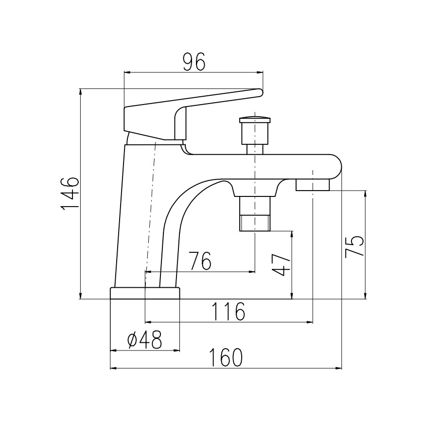 RAV Slezák CO148.0 - Grifo de bañera COLORADO 14,6 cm cromo brillante