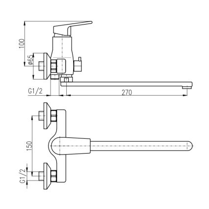 RAV Slezák CO153.5CMATZ - Grifo para bañera COLORADO negro/dorado