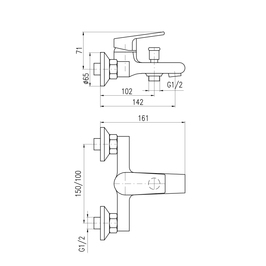 RAV Slezák CO154.5 - Mezclador para bañera COLORADO cromo brillante