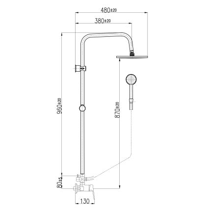 RAV Slezák CO182.5/7 - Juego de ducha con grifería COLORADO, acabado en cromo brillante