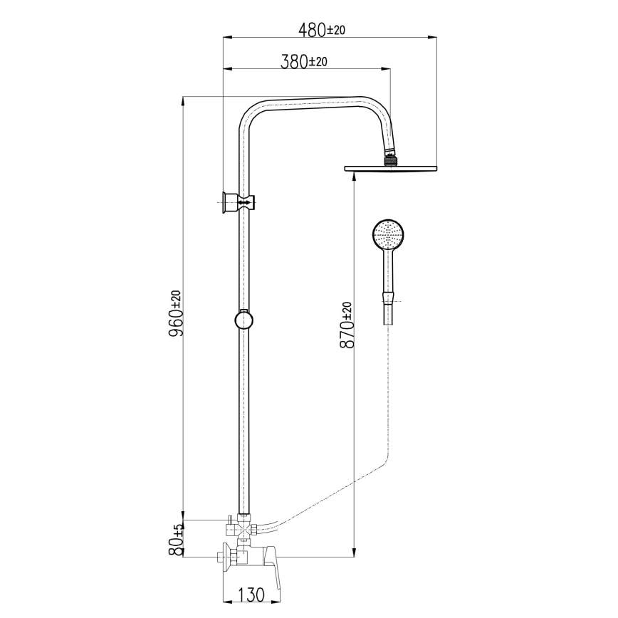 RAV Slezák CO182.5/7 - Juego de ducha con grifería COLORADO, acabado en cromo brillante